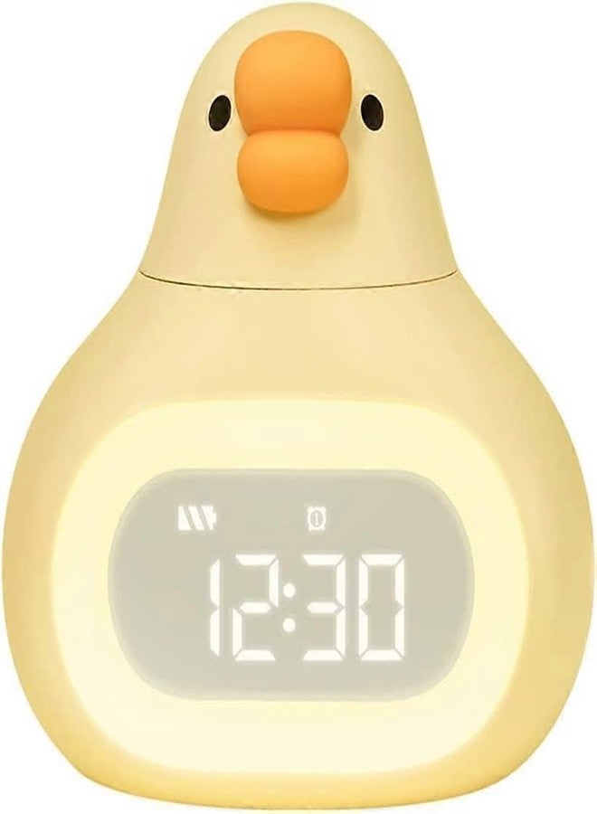 HEEJ Cute Duck Digital Alarm Clock for Kids, Silicone Night Light Sleep Trainer, USB Rechargeable Bedside Lamp with Dual Alarms, Snooze & Countdown Timer, Kawaii Room Decor for Toddlers Boys & Girls - Image 1